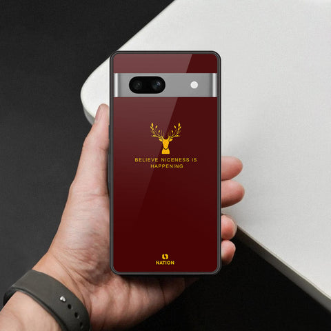 Google Pixel 7a Cover - Nice Series - HQ Ultra Shine Premium Infinity Glass Soft Silicon Borders Case