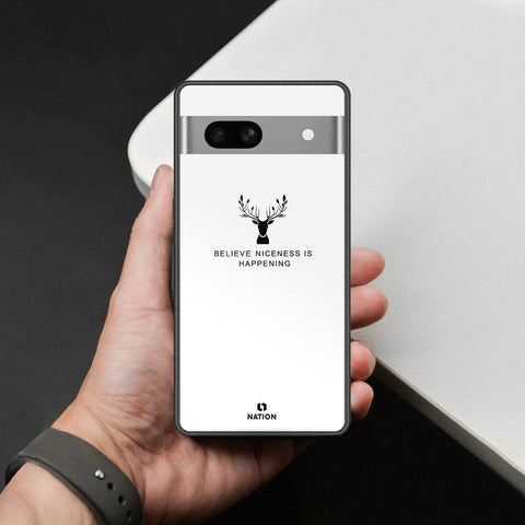 Google Pixel 7a Cover - Nice Series - HQ Ultra Shine Premium Infinity Glass Soft Silicon Borders Case