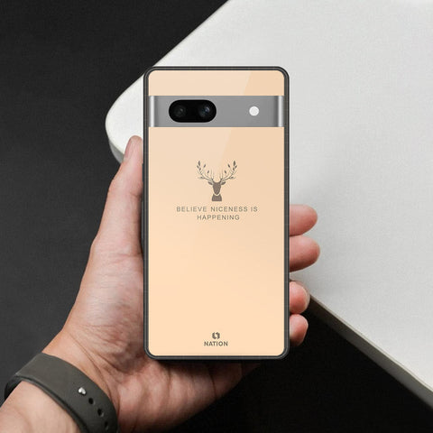 Google Pixel 7a Cover - Nice Series - HQ Ultra Shine Premium Infinity Glass Soft Silicon Borders Case