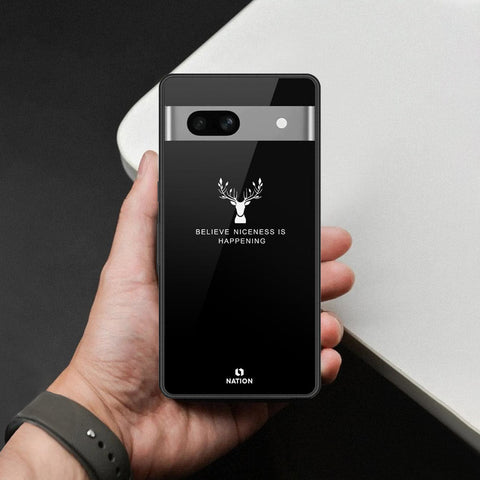Google Pixel 7a Cover - Nice Series - HQ Ultra Shine Premium Infinity Glass Soft Silicon Borders Case