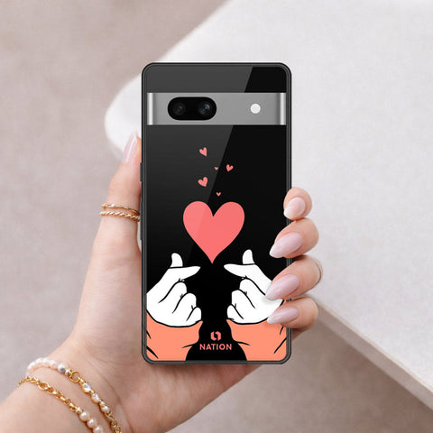Google Pixel 7a Cover - Onation Heart Series - HQ Ultra Shine Premium Infinity Glass Soft Silicon Borders Case