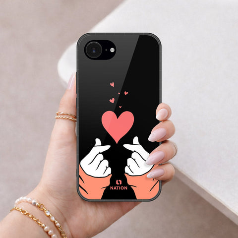 iPhone 16e Cover - Onation Heart Series - HQ Ultra Shine Premium Infinity Glass Soft Silicon Borders Case
