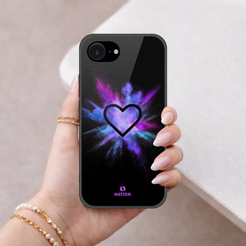 iPhone 16e Cover - Onation Heart Series - HQ Ultra Shine Premium Infinity Glass Soft Silicon Borders Case