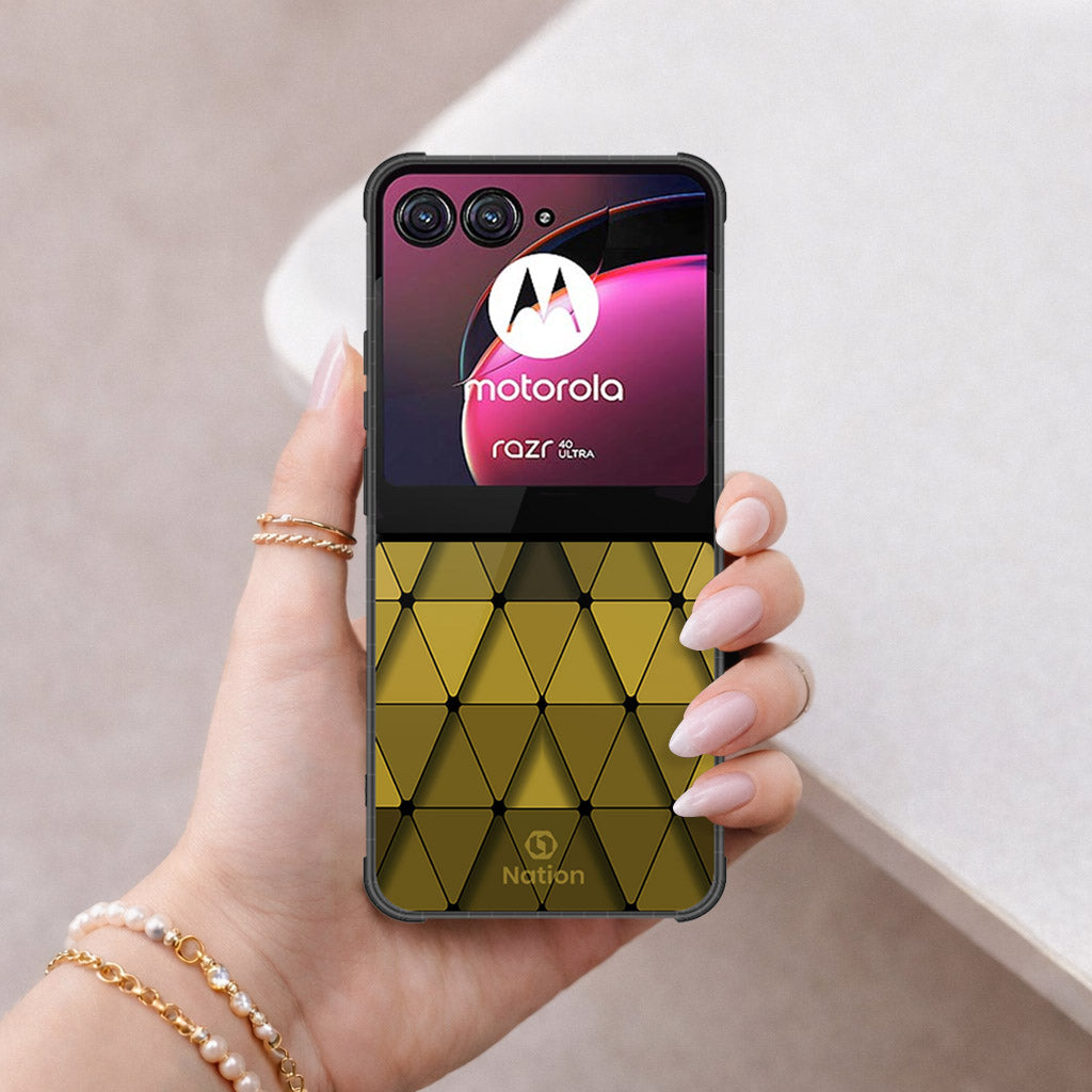 Motorola Razr 40 Ultra Cover - ONation Pyramid Series - HQ Premium Shine Durable Shatterproof Case
