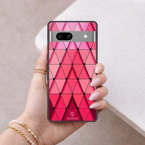 Google Pixel 7a Cover - ONation Pyramid Series - HQ Ultra Shine Premium Infinity Glass Soft Silicon Borders Case