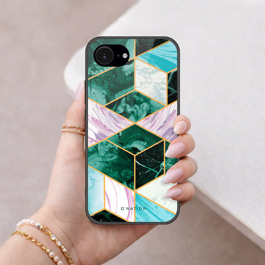 iPhone 16e Cover - O'Nation Shades of Marble Series - HQ Ultra Shine Premium Infinity Glass Soft Silicon Borders Case