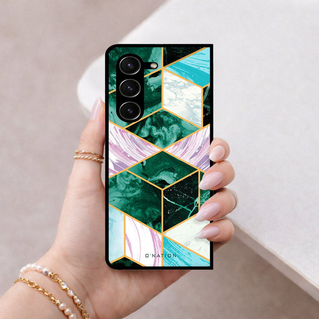 Samsung Galaxy Z Fold 5 5G Cover - O'Nation Shades of Marble Series - HQ Premium Shine Durable Shatterproof Case