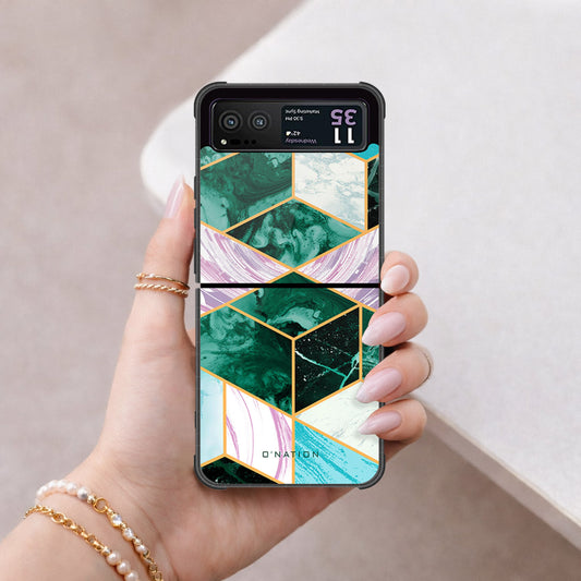 Motorola Razr 40 Cover - O'Nation Shades of Marble Series - HQ Premium Shine Durable Shatterproof Case