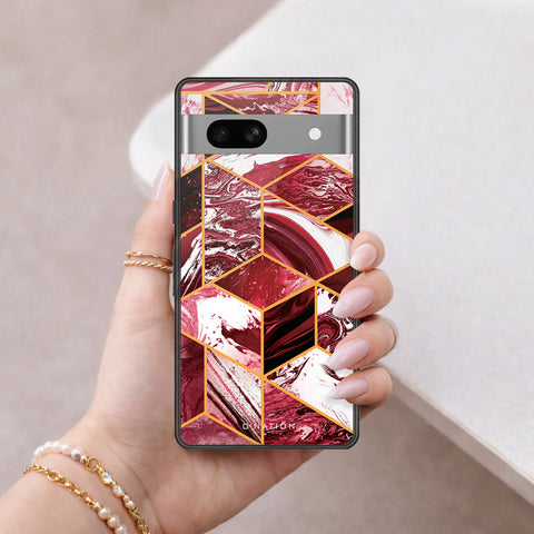 Google Pixel 7a Cover - O'Nation Shades of Marble Series - HQ Ultra Shine Premium Infinity Glass Soft Silicon Borders Case