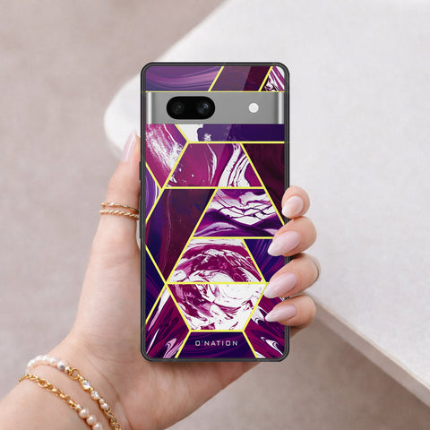 Google Pixel 7a Cover - O'Nation Shades of Marble Series - HQ Ultra Shine Premium Infinity Glass Soft Silicon Borders Case