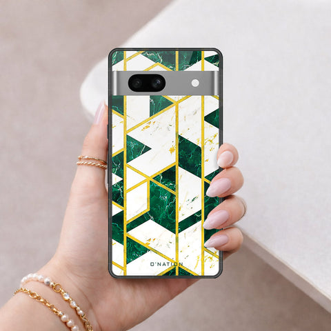 Google Pixel 7a Cover - O'Nation Shades of Marble Series - HQ Ultra Shine Premium Infinity Glass Soft Silicon Borders Case