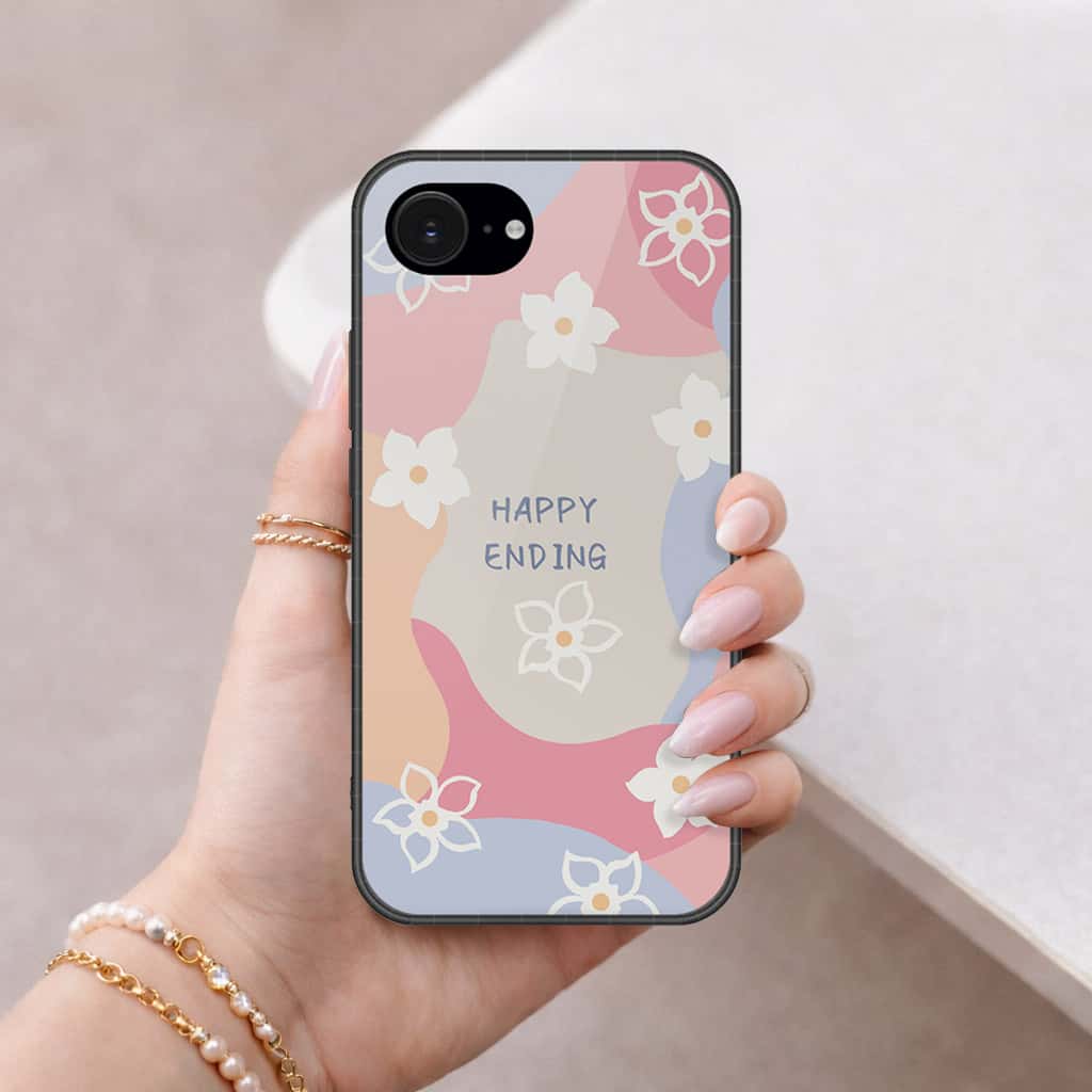 iPhone 18e Cover - Happy Series - HQ Ultra Shine Premium Infinity Glass Soft Silicon Borders Case