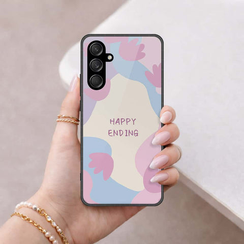 Samsung Galaxy A37 Cover - Happy Series - HQ Ultra Shine Premium Infinity Glass Soft Silicon Borders Case