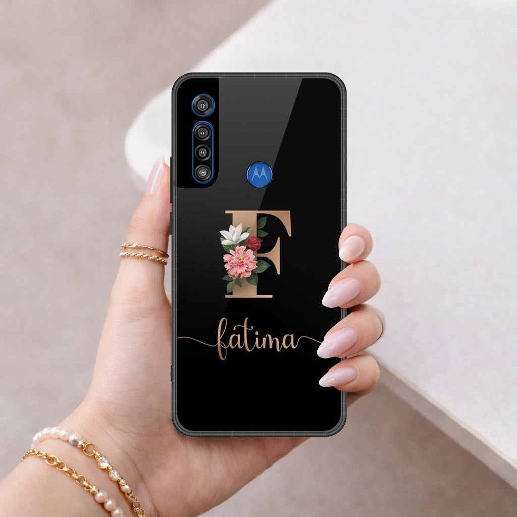 Motorola One Macro Cover - Peronsalized Alphabet Series - HQ Premium Shine Durable Shatterproof Case