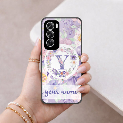 Oppo Reno 12 Cover - Peronsalized Alphabet Series - HQ Premium Shine Durable Shatterproof Case