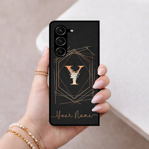 Samsung Galaxy Z Fold 5 5G Cover - Peronsalized Alphabet Series - HQ Premium Shine Durable Shatterproof Case