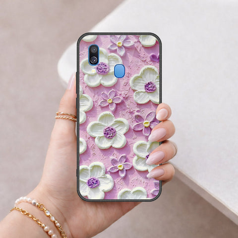 Samsung Galaxy A40 Cover - Floral Series 3 - HQ Premium Shine Durable Shatterproof Case