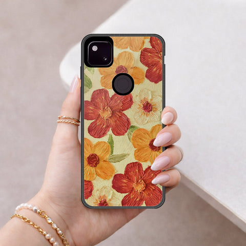 Google Pixel 4a 4G Cover - Floral Series 3 - HQ Premium Shine Durable Shatterproof Case