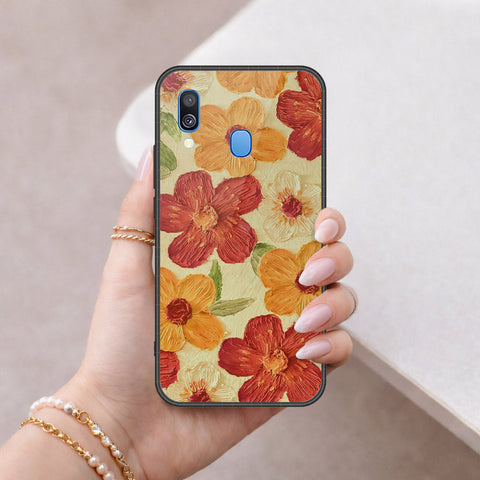 Samsung Galaxy A40 Cover - Floral Series 3 - HQ Premium Shine Durable Shatterproof Case