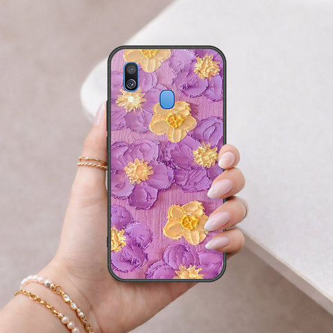 Samsung Galaxy A40 Cover - Floral Series 3 - HQ Premium Shine Durable Shatterproof Case