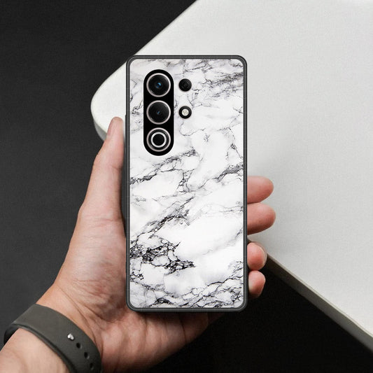itel S25 Ultra Cover - White Marble Series - HQ Premium Shine Durable Shatterproof Case