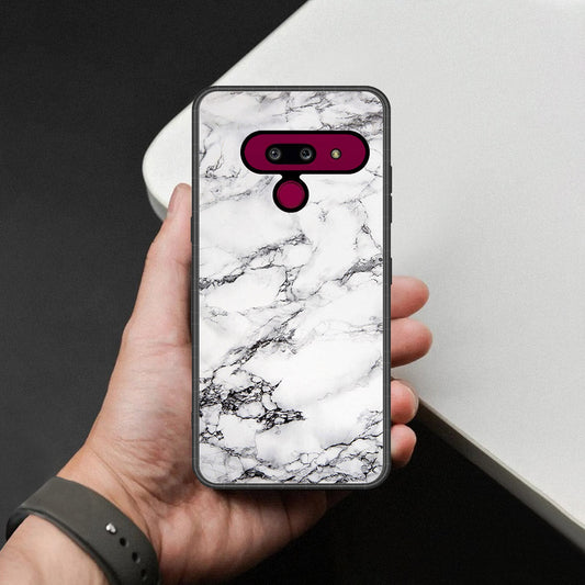 LG G8 ThinQ Cover - White Marble Series - HQ Premium Shine Durable Shatterproof Case
