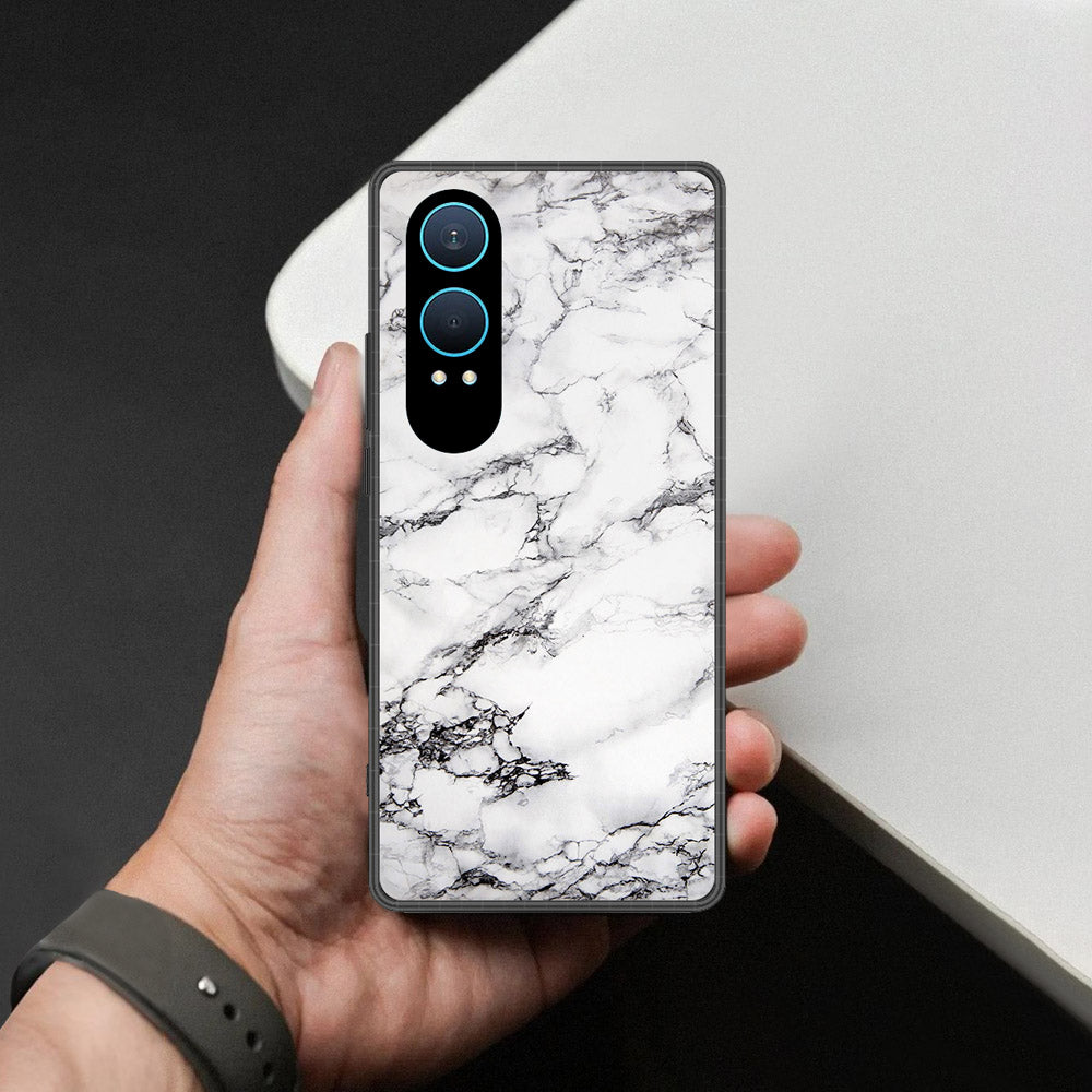 OnePlus Nord CE 4 Lite Cover - White Marble Series - HQ Premium Shine Durable Shatterproof Case