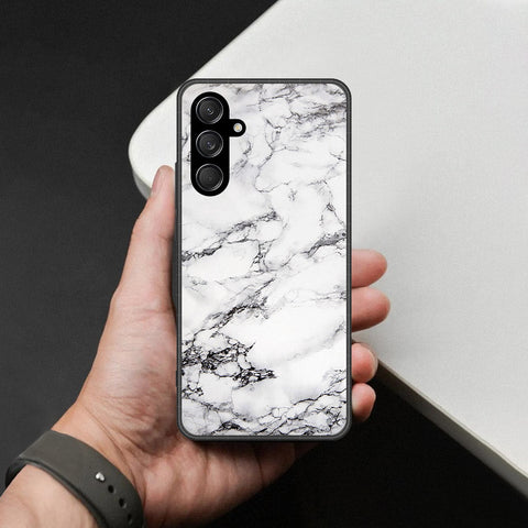 Samsung Galaxy M35 Cover - White Marble Series - HQ Premium Shine Durable Shatterproof Case