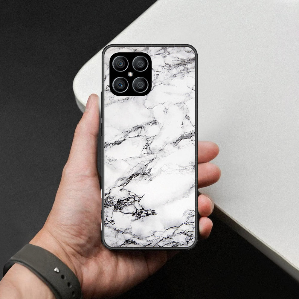 Honor X8 Cover - White Marble Series - HQ Premium Shine Durable Shatterproof Case