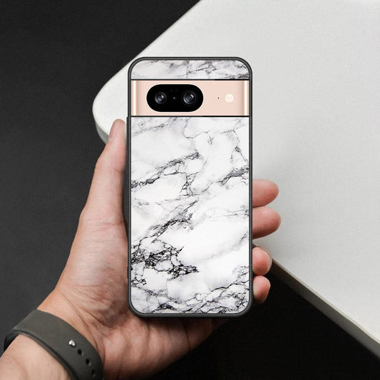 Google Pixel 8 Cover - White Marble Series - HQ Premium Shine Durable Shatterproof Case