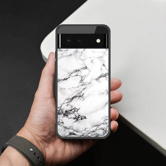 Google Pixel 6 Cover - White Marble Series - HQ Premium Shine Durable Shatterproof Case
