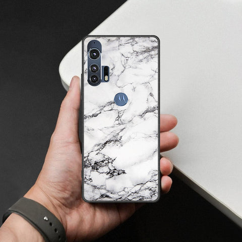 Motorola Edge Plus 2020 Cover - White Marble Series - HQ Premium Shine Durable Shatterproof Case