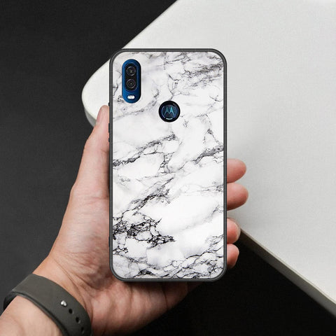 Motorola P40 Cover - White Marble Series - HQ Premium Shine Durable Shatterproof Case