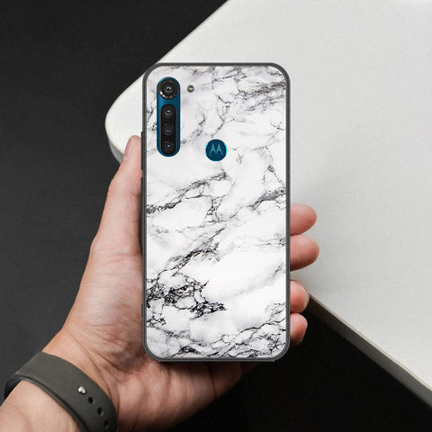 Motorola Moto G8 Power Cover - White Marble Series - HQ Premium Shine Durable Shatterproof Case