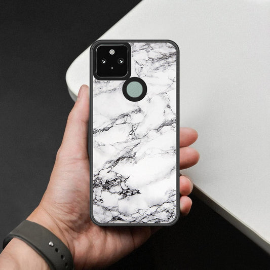Google Pixel 4a 5G Cover - White Marble Series - HQ Premium Shine Durable Shatterproof Case