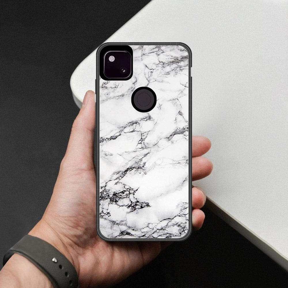 Google Pixel 4a 4G Cover - White Marble Series - HQ Premium Shine Durable Shatterproof Case