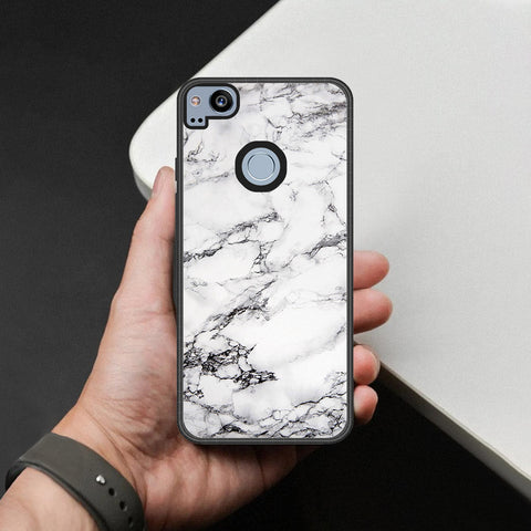 Google Pixel 2 Cover - White Marble Series - HQ Premium Shine Durable Shatterproof Case