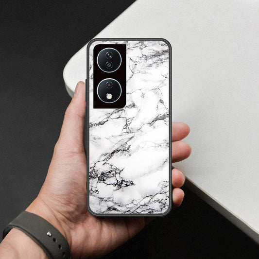 Honor X7b Cover - White Marble Series - HQ Premium Shine Durable Shatterproof Case