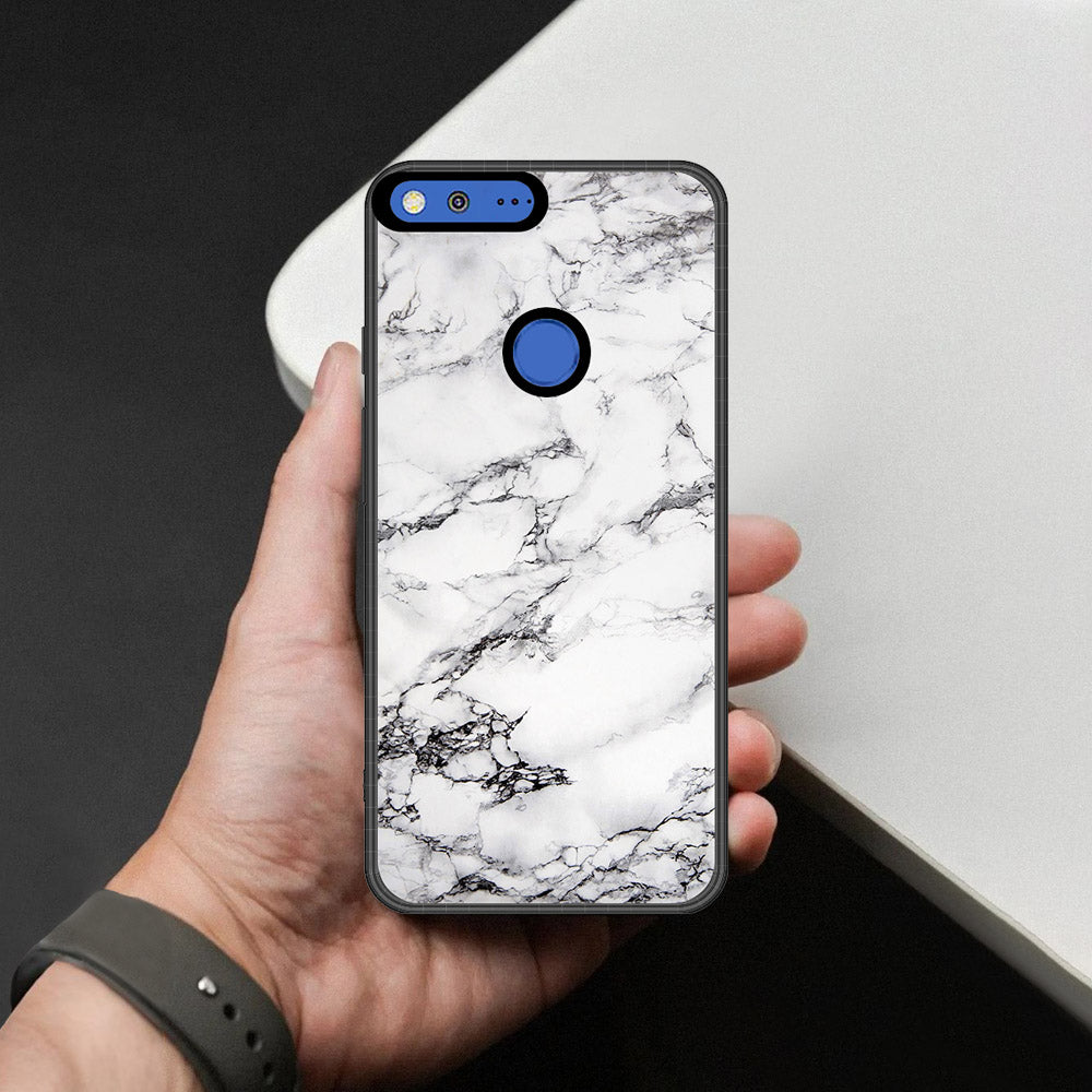 Google Pixel Cover - White Marble Series - HQ Premium Shine Durable Shatterproof Case