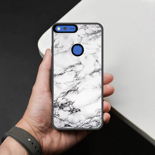 Google Pixel Cover - White Marble Series - HQ Premium Shine Durable Shatterproof Case
