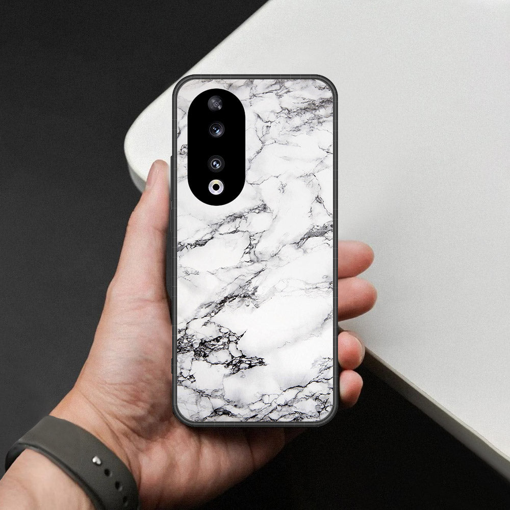 Honor 90 Cover - White Marble Series - HQ Premium Shine Durable Shatterproof Case