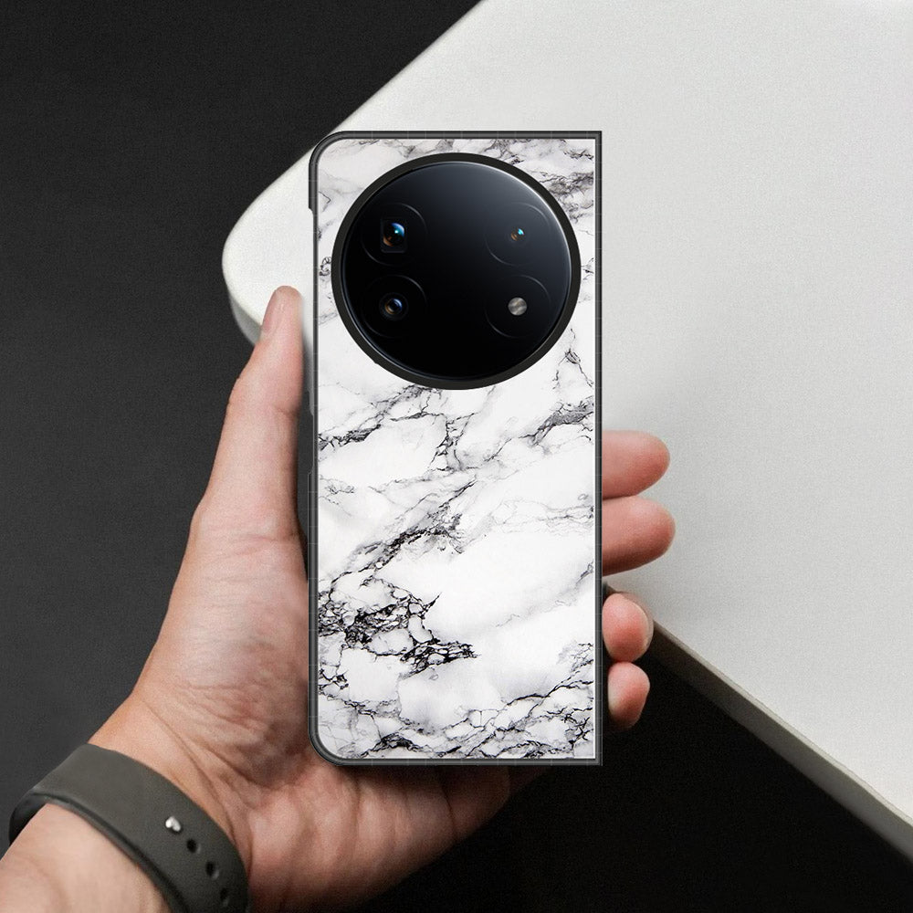 Oppo Find N5 Cover - White Marble Series - HQ Premium Shine Durable Shatterproof Case
