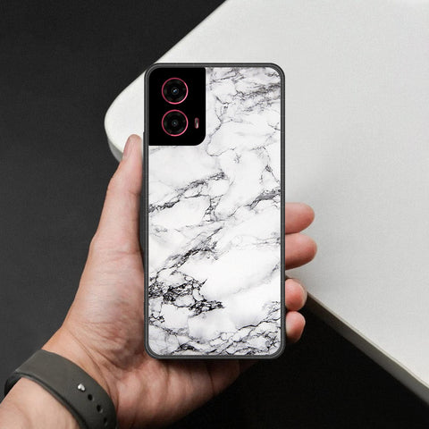 Motorola Moto G45 Cover - White Marble Series - HQ Premium Shine Durable Shatterproof Case