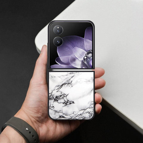 Xiaomi Mix Flip Cover - White Marble Series - HQ Premium Shine Durable Shatterproof Case