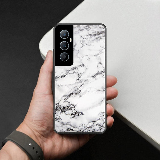 Realme C65 Cover - White Marble Series - HQ Premium Shine Durable Shatterproof Case