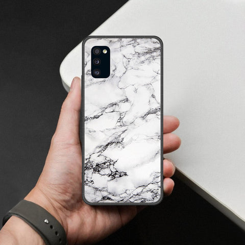 Samsung Galaxy A41 Cover - White Marble Series - HQ Premium Shine Durable Shatterproof Case