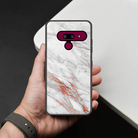 LG G8 ThinQ Cover - White Marble Series - HQ Premium Shine Durable Shatterproof Case