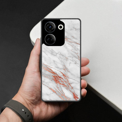 Tecno Camon 20 Cover - White Marble Series - HQ Premium Shine Durable Shatterproof Case