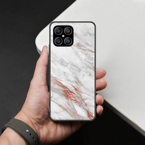 Honor X8 Cover - White Marble Series - HQ Premium Shine Durable Shatterproof Case