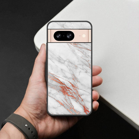 Google Pixel 8 Cover - White Marble Series - HQ Premium Shine Durable Shatterproof Case